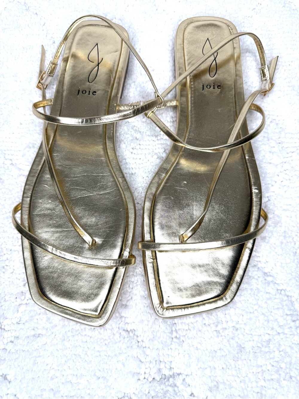 Joie Gold Metallic Strappy Flat Sandals Size 8.5